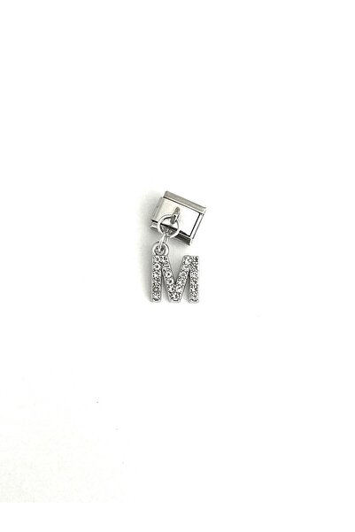 Umrece M Letter Silver Italian Charm