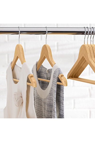 Generic Set of 8 Hangers for Clothes Brown/Beige 43 X 14 cm