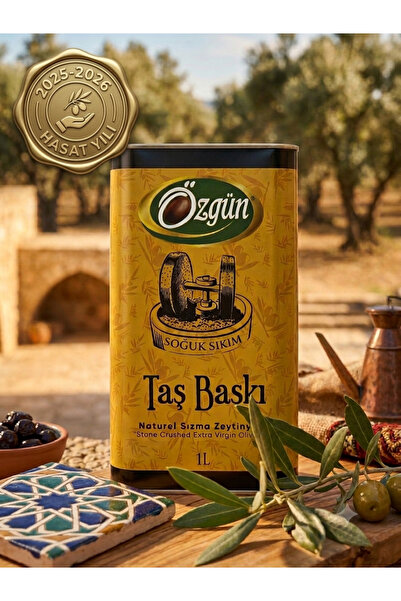ÖZGÜN ZEYTİN & ZEYTİNYAĞI TAŞ BASKI 1 LT TENEKE