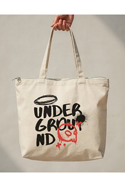 buzagi tasarım ürünleri Underground Zippered Lined Gusseted Canvas Bag 35 X 4...
