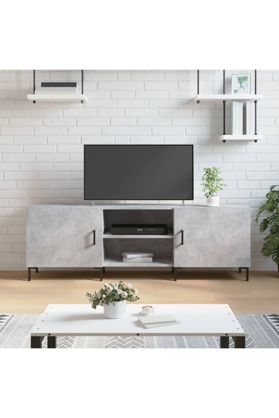 Concept Comodă TV, gri beton, 150x30x50 cm, lemn compozit