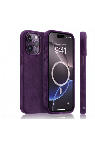megaMobile Husă de protecție pentru Apple iPhone 16 Pro Max — Alcantara, MagS...