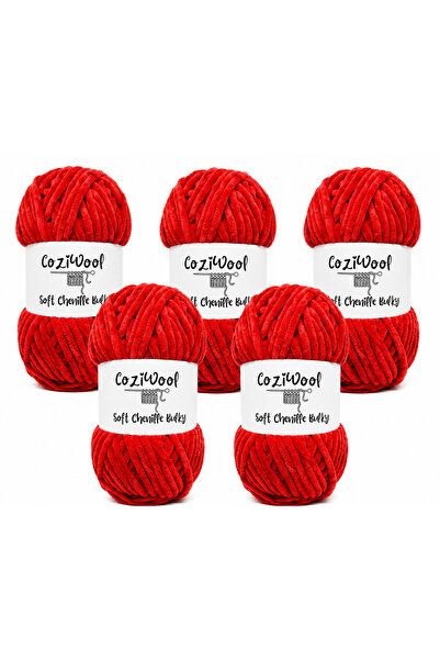 Coziwool Kadife El Örgü İpliği Soft Chenille Bulky 5'li paket, 5X100 Gr. 120 ...