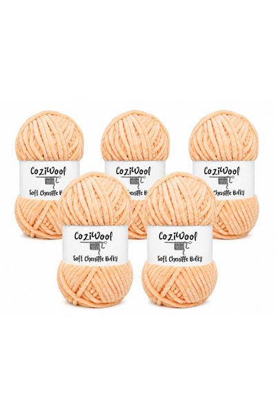 Coziwool Kadife El Örgü İpliği Soft Chenille Bulky 5'li paket, 5X100 Gr. 120 ...