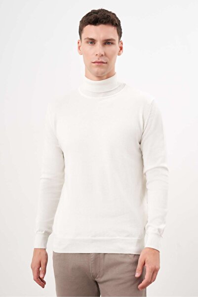 Morven Tricotaj pentru bărbați Ecru Basic Turtleneck Dynamic Fit, cu croiala ...