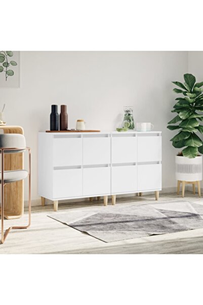 Concept Servante, 2 buc, alb, 60x35x70 cm, lemn prelucrat