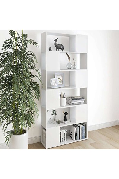 Concept Bibliotecă/Separator cameră, alb, 80x24x186 cm, PAL