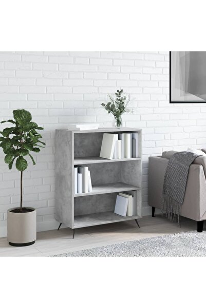 Concept Bibliotecă, gri beton, 69,5x32,5x90 cm, lemn compozit