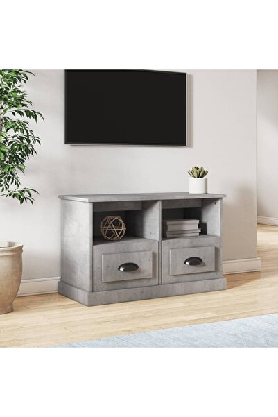 Concept Comodă TV, gri beton, 80x35x50 cm, lemn prelucrat