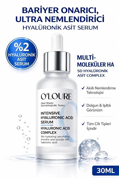 o'loure beauty Yoğun Nemlendirici %2 Hyalüronik Asit Serum 30 ml, İnce Çizgi ...