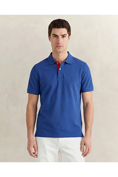Gant Erkek Mavi Regular Fit Polo Yaka T-Shirt