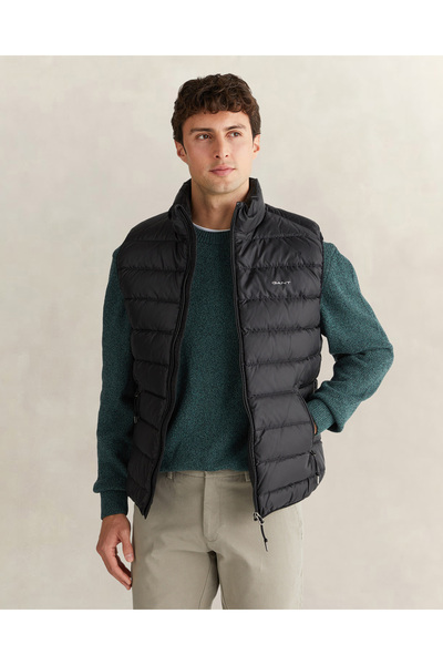 Gant Erkek Siyah Regular Fit Dik Yaka Kaz Tüyü Yelek