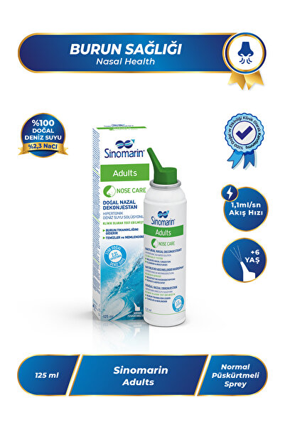 Wellcare Sinomarin Adults Yetişkinler Için Hipertonik Deniz Suyu 125 Ml