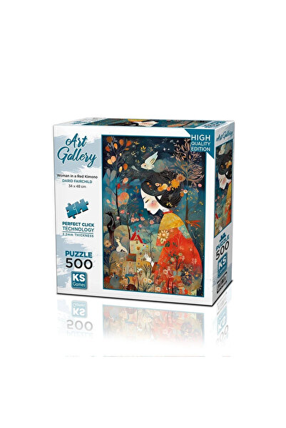 Ks Puzzle 20070 بازل 500 قطعة امرأة ترتدي كيمونو أحمر