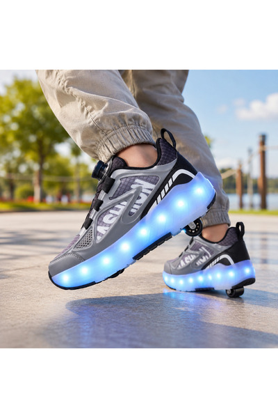 EVEREEN 4 Wheel LED Light Up Rechargeable Boys Girls Roller Skates Adjustable...