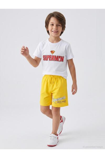 Superman Pantaloni scurți imprimați pentru vârsta 10-13 ani - Galben