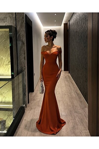 Modafeminen Rochie lungă model pește cu umeri goi 582171 TEGEL