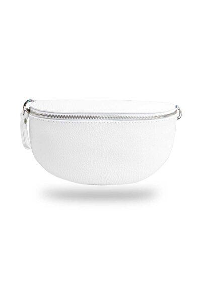 TORO NERO Geantă de damă albă din piele naturală Waist Glam