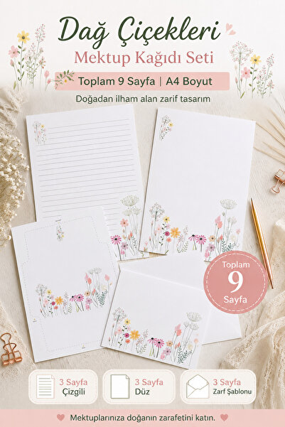 Welly Jones Mountain Flowers Letter Paper