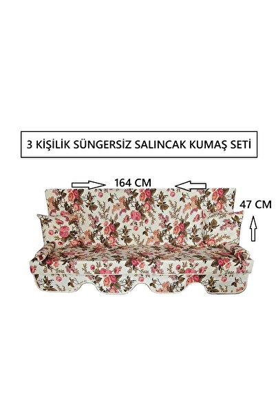 Mor Minder SÜNGERSİZ TENTESİZ SALINCAK KUMAŞ SETİ 3 KİŞİLİK 164x47 Cm İngiliz...