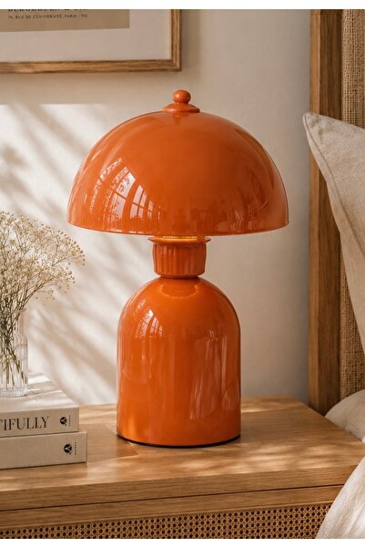Fico Home Modern Abajur Orange Masa Lambası Metal Gövde Tasarım Ürün Turuncu ...