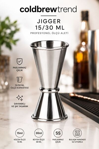 Genel Markalar Jigger 15/30 ml Çift Taraflı - Kokteyl Bardak Jigger