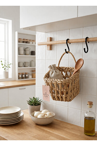 afralya home Hasır Sepet Organizer, Banyo Organizer, Mutfak Organizer, Dekora...