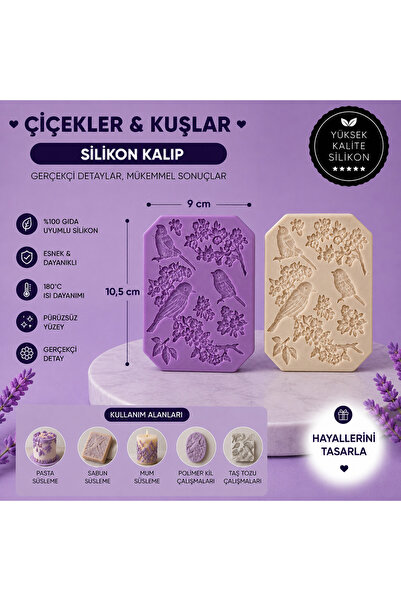 Dr.Paste Silikon Kalıp Çiçekler Ve Kuşlar