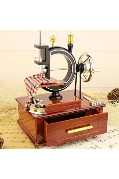gifttime Kişiye Özel Nostaljik Dikiş Makinesi Görünümlü Müzik Kutusu