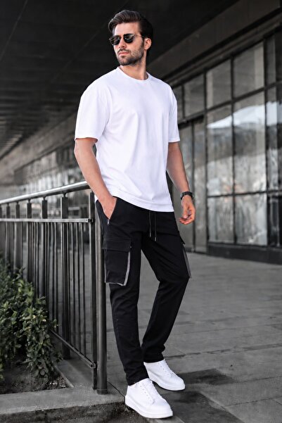 Madmext Siyah Kargo Cep Jogger Pantolon 5791