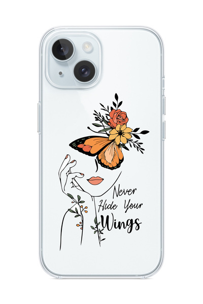 3GEN CASE İphone 15 Uyumlu Desenli Şeffaf Silikon Kılıf