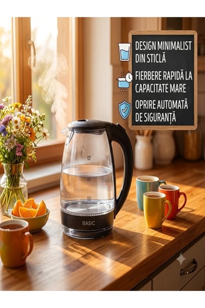 BASIC Fierbator electric, Protectie fierbere uscata, Baza rotativa 360 grade,...