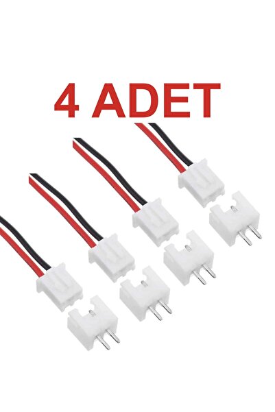 Rodevino 4 Adet 2 Pin Konnektör Seti Jst-xh 2.54 Tunik Kablo