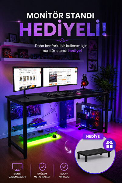 KODIGU 160x60cm Oyuncu Masası - Gamer Desk - Gaming Masa - Bilgisayar Masası ...
