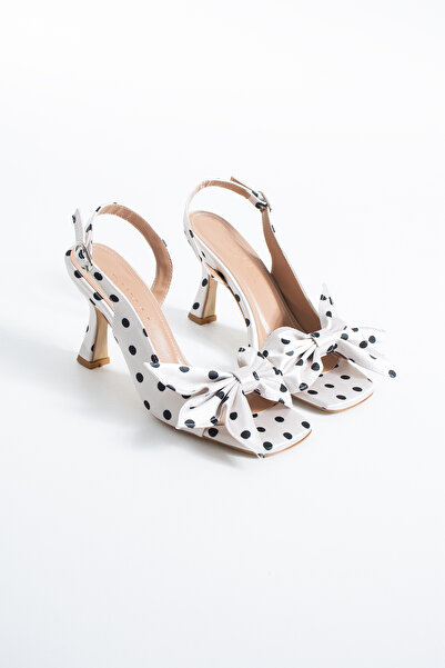 DUXAL SHOES Fleur Women's Polka Dot Open-Back Heeled Shoes