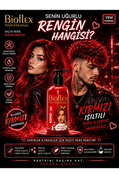 Bioflex Natural Hair Color Geçici-renkli Amonyaksız Kırmızı Renkli Saç Boyası...