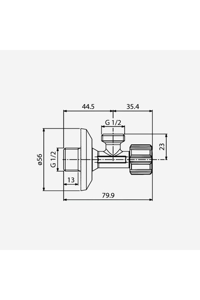 Made in Italia Angle Valve ½ with Round Handle | Shlusservalve