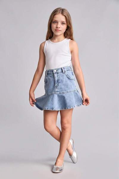 DeFacto Blue Mini Jean Skirt for Girls H8885A826Au