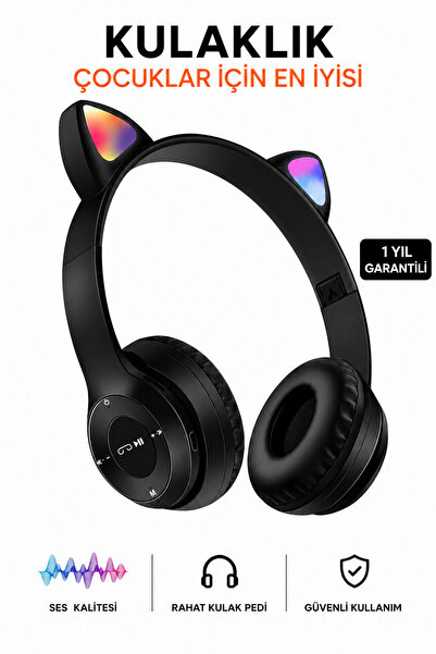 Ayers Erkek Çocuklar Için Işıklı Kedili Mikrofonlu Kablosuz Sd Kart P47m Rgb ...