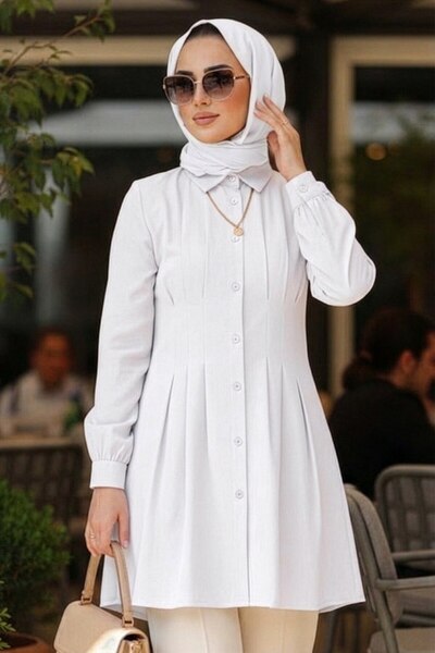 N.S NEVA STYLE تونيك أبيض بتفاصيل أقلام 10500B
