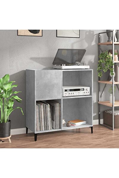 Concept Dulap pentru discuri gri beton 84,5x38x89 cm lemn compozit