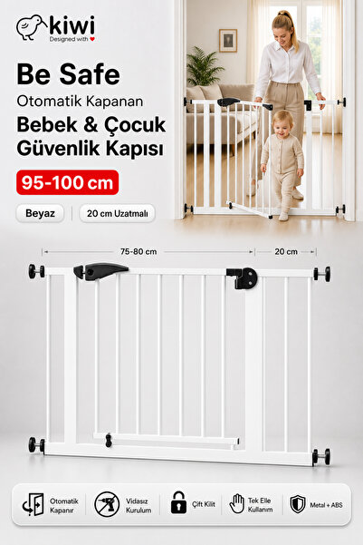 Kiwi Be Safe Bebek Güvenlik Kapısı 95-100 cm Aralığı için Uygun - Çocuk Emniy...