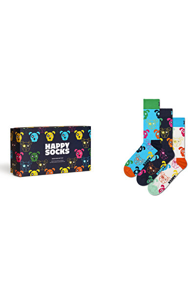 Derimod Happy Socks Мъжки многоцветни десенирани памучни чорапи, комплект от ...