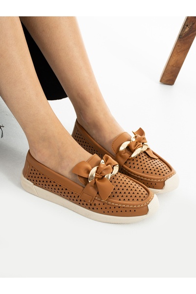 Alemdar Shoes Γυναικείο Loafer με τρύπες GRANADA TABA