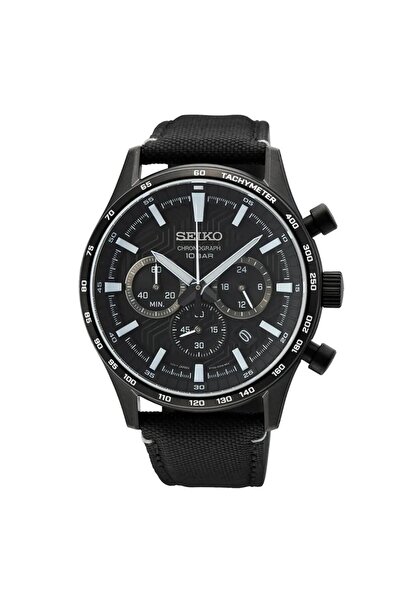 Seiko ساعة يد رجالية كرونوغراف SSB417P كوارتز كرونوغراف ناتو زجاج ياقوت أسود ...
