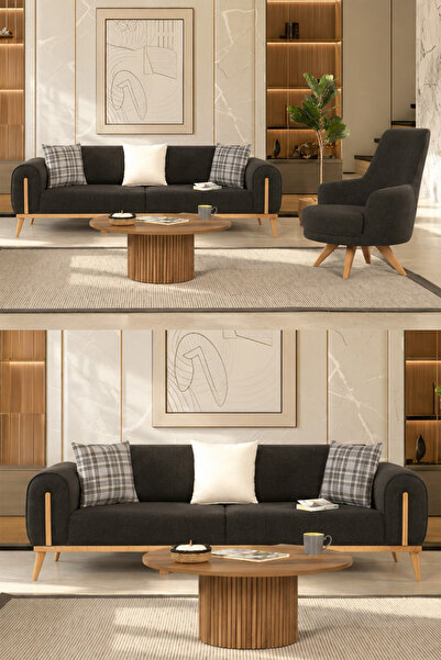 Ak sofa Leon Koltuk Takımı Antrasit 3 3 1 1