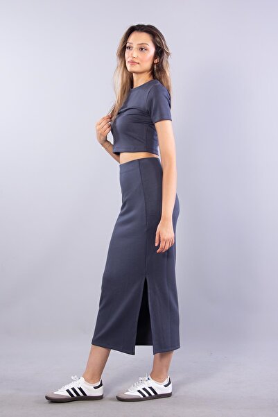 Mckanzie 6148 Crop Top Skirt Set