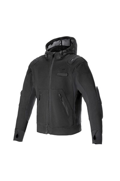 Alpinestars Moflow Air Tech Hoodie Korumalı Motosiklet Montu Siyah Siyah