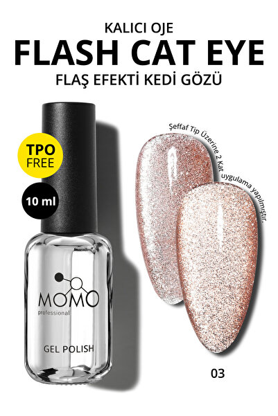 MOMO professional Kalıcı Oje Flash Cat Eye No.3, 10 ml