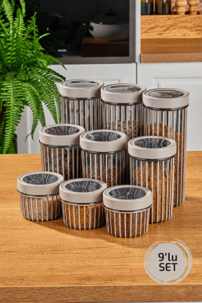 Stile Cucina 9-Piece Linea Round Storage Container Set 3X(0.50 Liter, 1.1 Lit...
